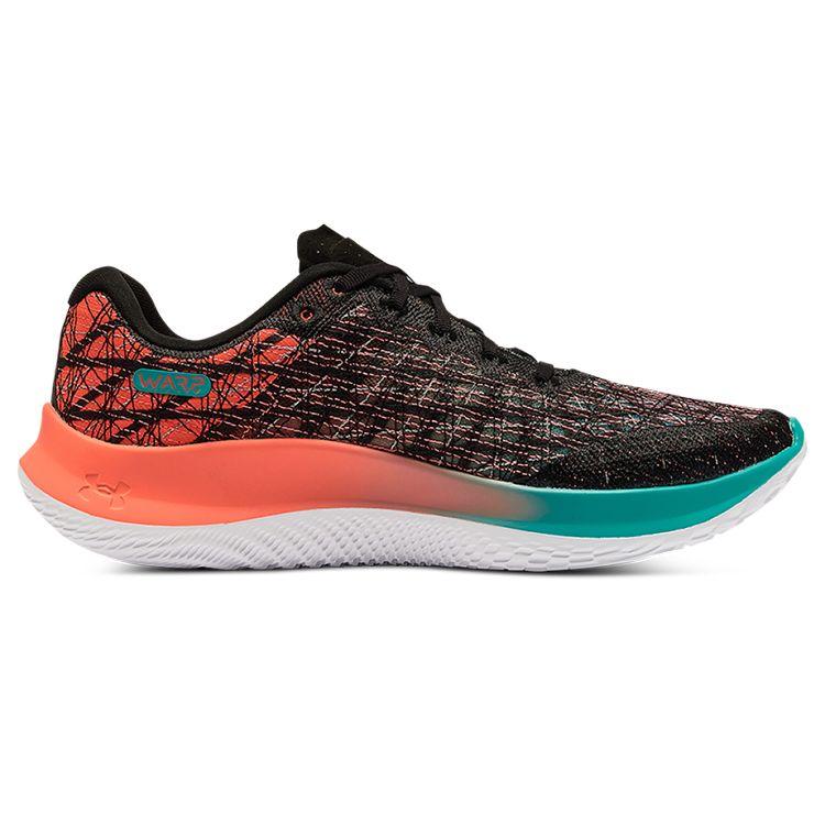 Under Armour Flow Velociti Wind 2 Удобная ткань Низкий верх Повседневные кроссовки для бега Мужские кроссовки Черно-оранжевые 3025652-002
