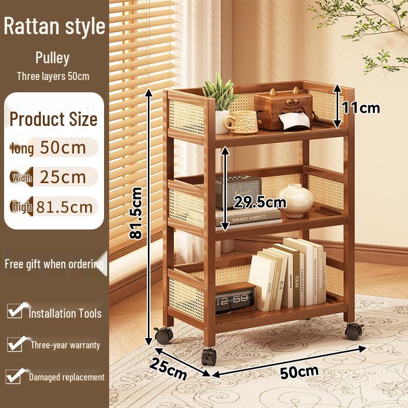 Многоярусная мобильная стойка для хранения: Напольная, многофункциональная тележка для гостиной и предметов домашнего обихода.