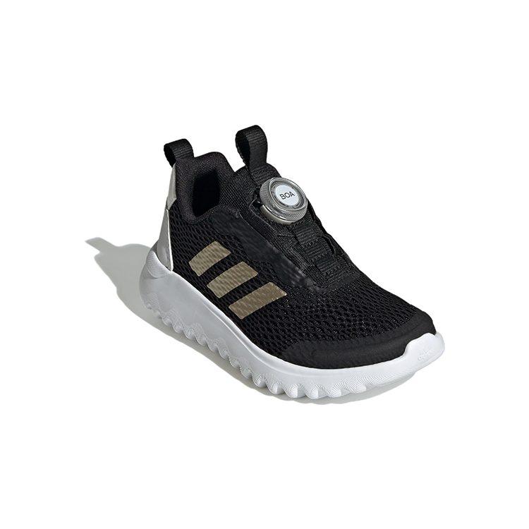 adidas ActiveFlex BOA 3.0 Ткань BOA Удобные Нескользящие Низкие Детские Беговые Кроссовки Черный Золотой Детские IG0588