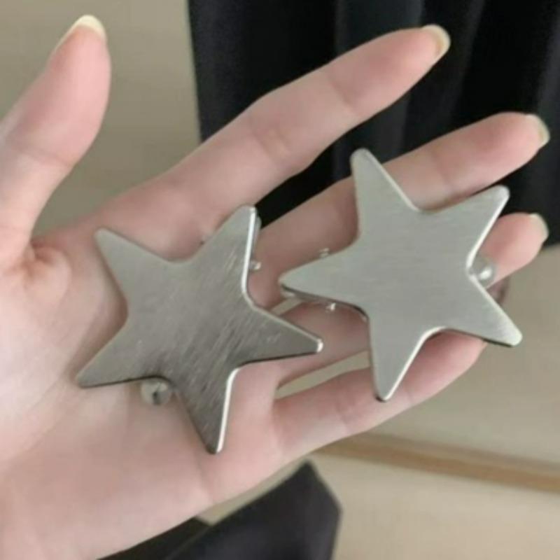 4 шт. Корейский Ins Высококачественный Металлический Серебряный Пятиконечная Звезда Утиный Клюв Зажим Миллениум Женская Повседневная Одежда Украшение для Волос Стороны Лба