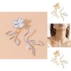 Stylish Gold And Silver Asymmetric Floral Pearl Earrings For Trendy Women