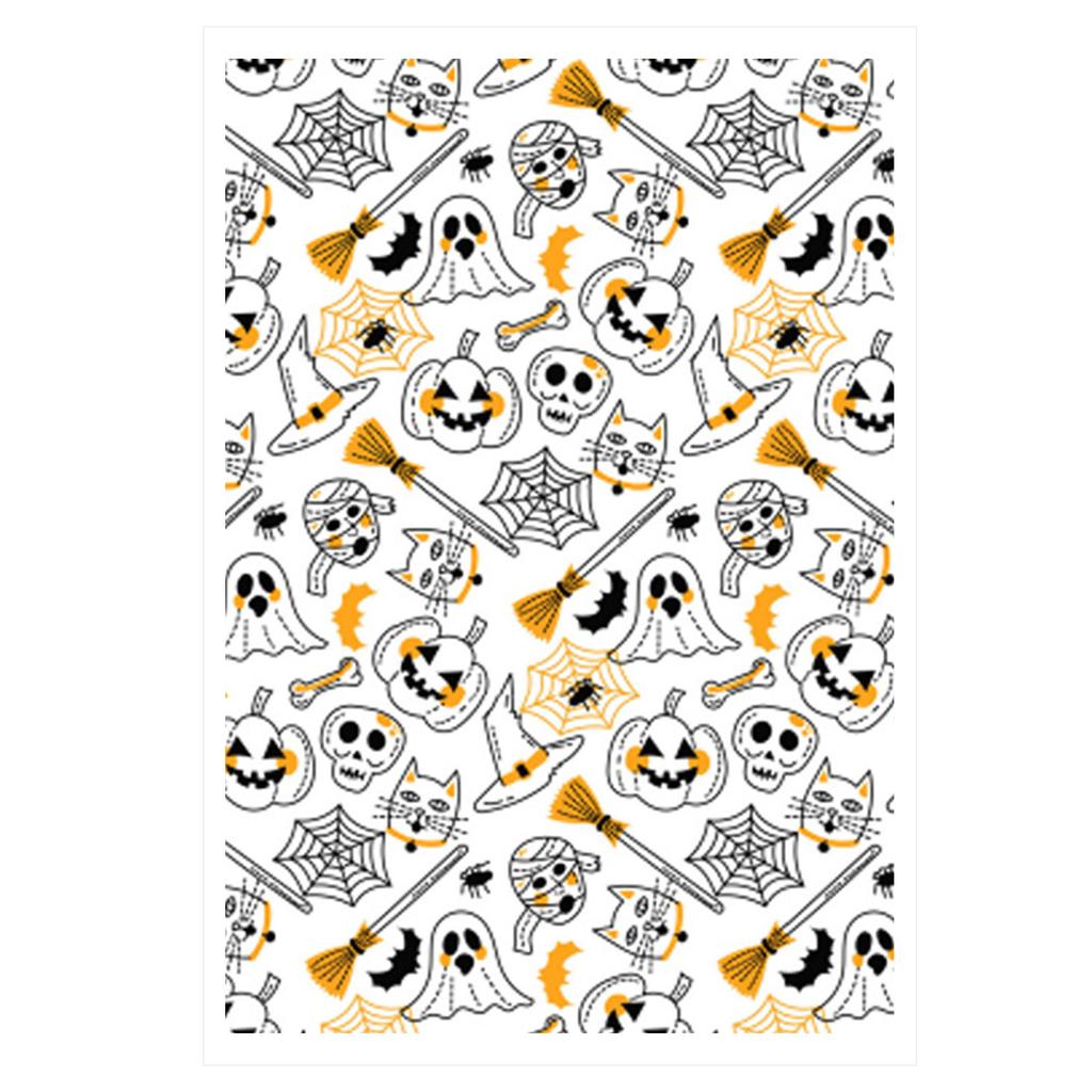 Хэллоуин Тыквы Череп Летучая мышь Переводная бумага для глины для изготовления глиняных серег, ювелирных изделий, лист для перевода по водорастворимой глине