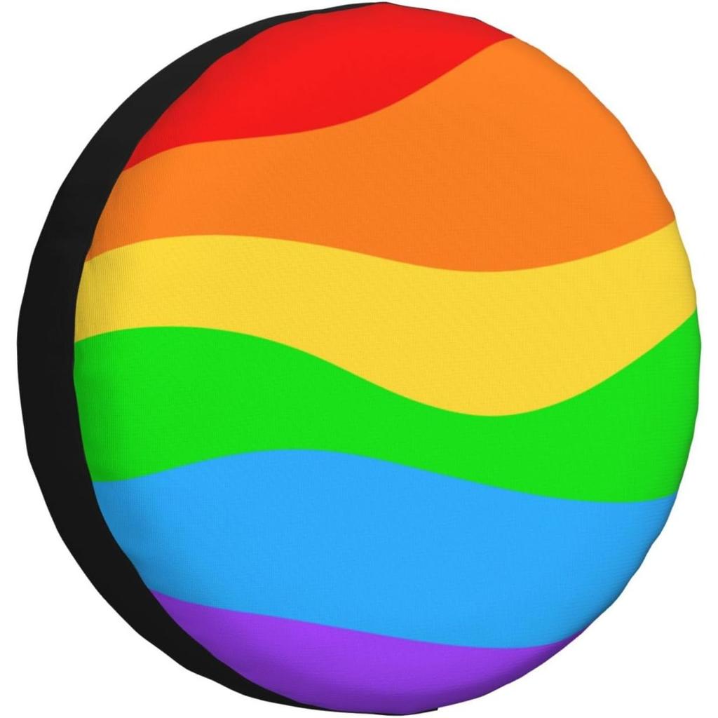 1pc Heavy-Duty Waterproof LGBT Rainbow Spare Tire Cover - Fit for SUV RV Truck Trailer Multicolor Wheel with Heavy-Duty