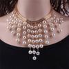 Exaggerated Wedding Imitation Pearl Choker Necklace For Women Layered Chain Statement Jewelry