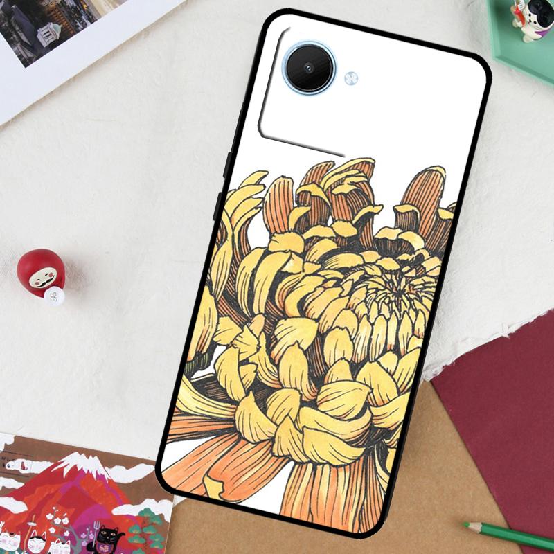 Чехол Chrysanthemum Для Realme 14 Pro Plus 13 10 11 12 GT 6 5 6T GT7 Pro C61 C55 C53 C51 C21Y C25S C67 C75