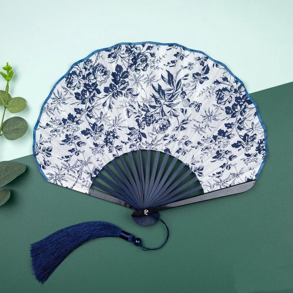 Retro Mini Shell Fan Portable Chinese Style Fan Decorative Folding Hand Fan Photo Prop