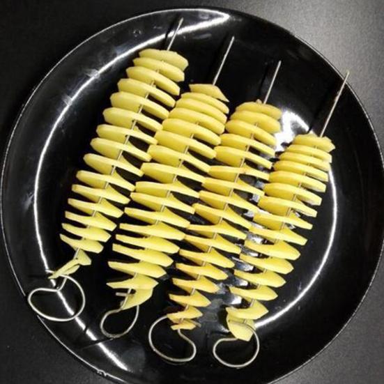 Практичный многоцелевой ежедневный измельчитель, устойчивый к коррозии гаджет для приготовления пищи, спиральный резак для картофеля, ручной слайсер для кухонного спирального резца для картофеля