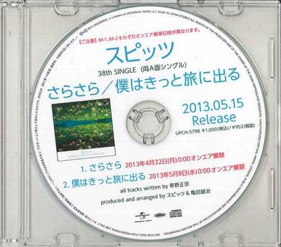 CD SPITZ - Сарасара/Боку ха китто таби ни деру UPCH5798 Япония Японская поп/рок Б/у