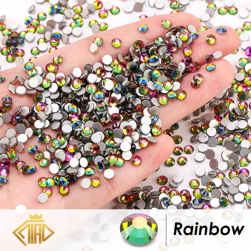 Glass Flat Bottom Drill 1440 Nail Drill Electroplated Rhinestone Diy Accessories Nail Drill Jewelry Accessories Sticker Drill