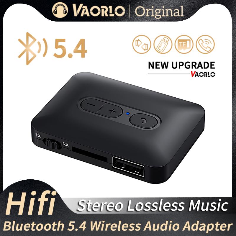 Bluetooth 5.4 аудио передатчик приемник 3.5 мм AUX USB U-диск TF карта воспроизведения беспроводной адаптер стерео музыка с микрофоном для автомобиля ТВ ПК