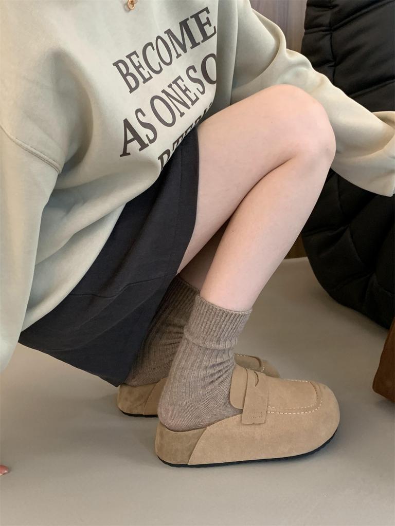 Удобные повседневные полушлепанцы баотоу, лоферы, женские слинбэки, слипоны-мюли для женщин, платформа, новый дизайн 2024, комфорт