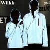 Wilkk Men Women Fashion Reflective Jacket Harajuku Windbreaker Jackets Hooded Streetwear Coat