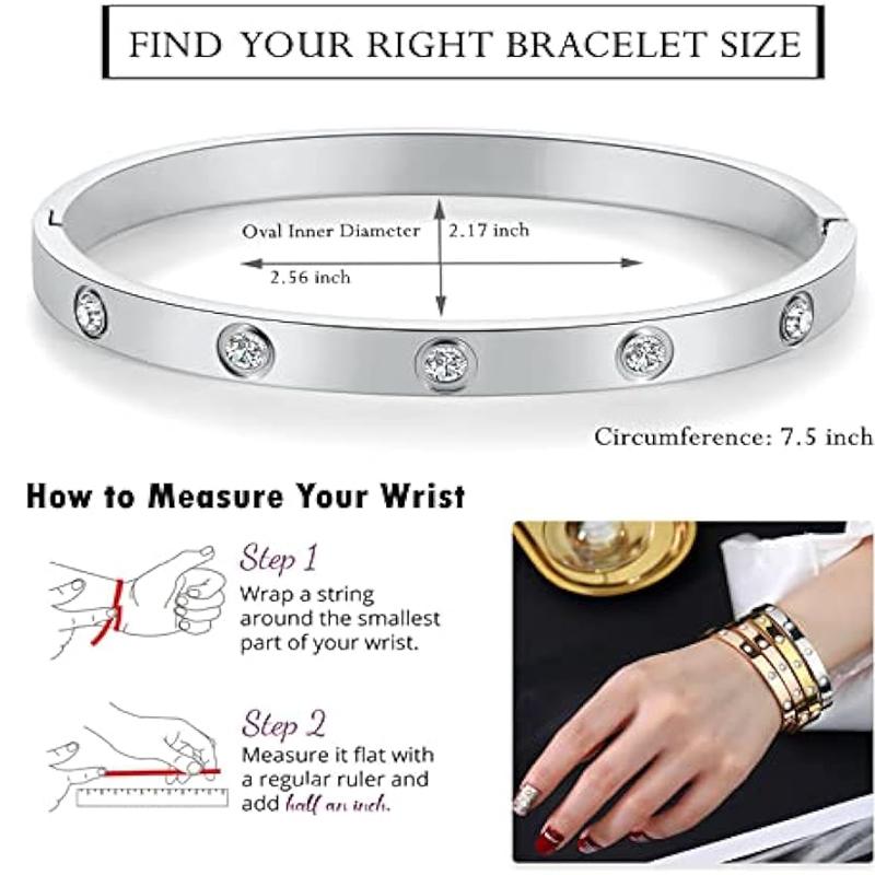 Браслеты с камнями фианита из нержавеющей стали, ювелирные изделия, подарки для женщин, девочек-подростков