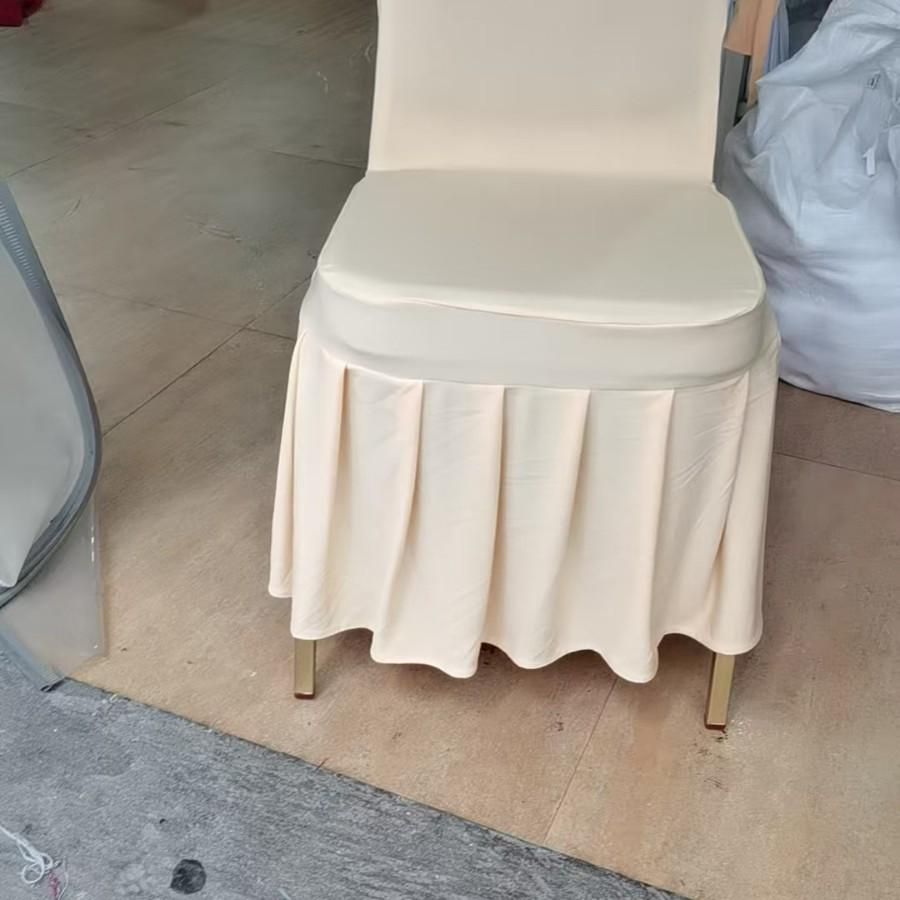 Утолщенная Эластичная Плиссированная Юбка Чехол на Стул для Свадеб и Конференций