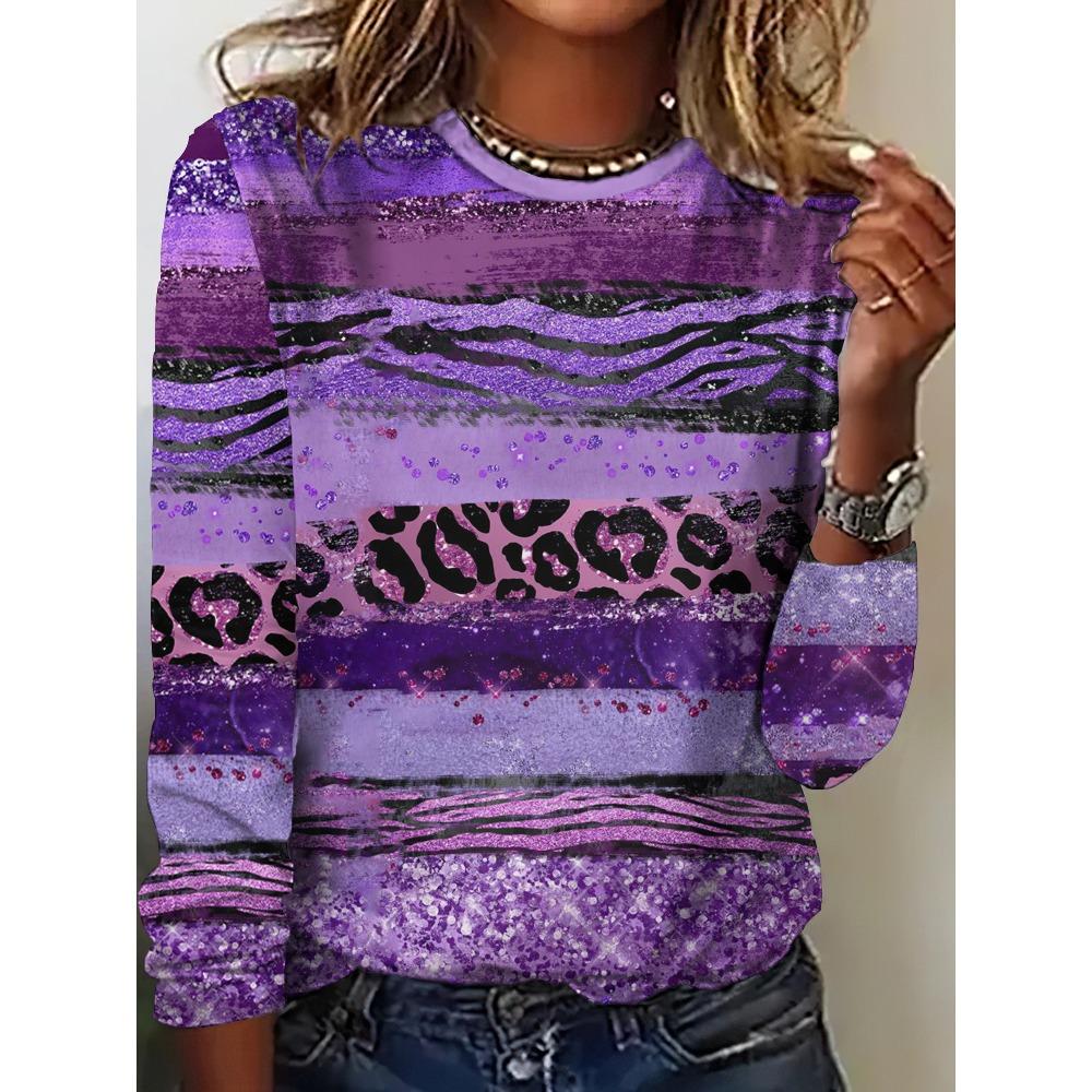 Женская футболка повседневная с длинным рукавом в полоску с принтом круглый вырез женская одежда оверсайз уличная винтажная футболка