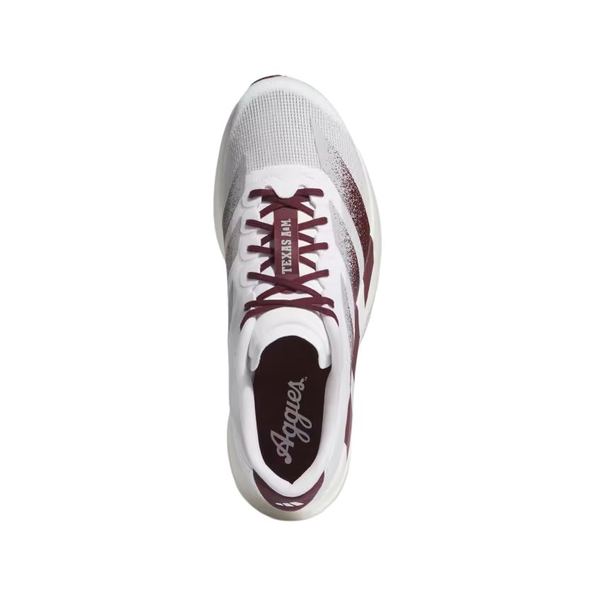 Кроссовки мужские NCAA x adidas Adizero Evo SL Texas A&M Белый Cloud-White Командный-Бордовый JQ4566