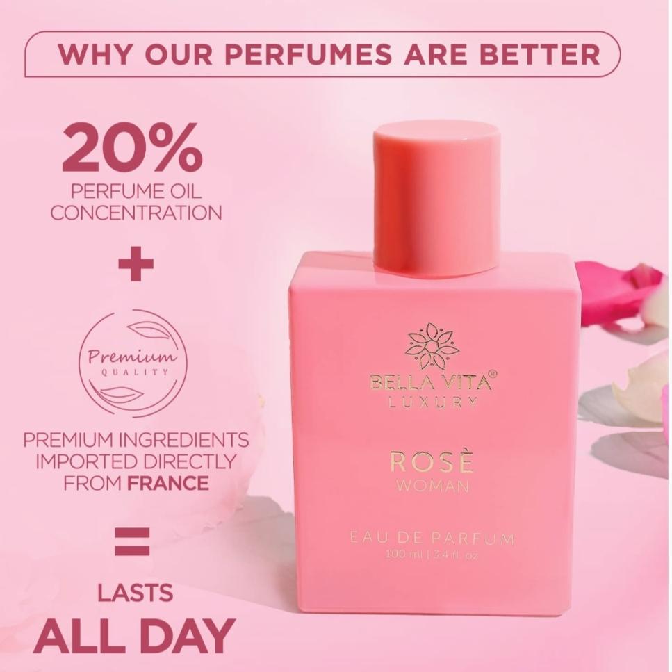 Bella Vita Luxury Rose Woman Eau De Parfum Духи для женщин с нотами черной смородины, ванили и жасмина | 100 мл