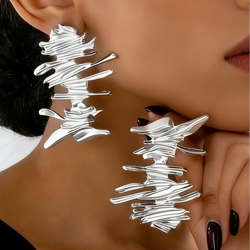 European and American Style Jewelry, Geometric Fashionable Shape Earrings, Versatile, Luxury Earrings for Women