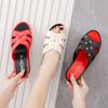 Женские тапочки на высоком каблуке, летняя модная домашняя нескользящая обувь на толстой подошве для мам, женские сандалии на танкетке с мягкой подошвой