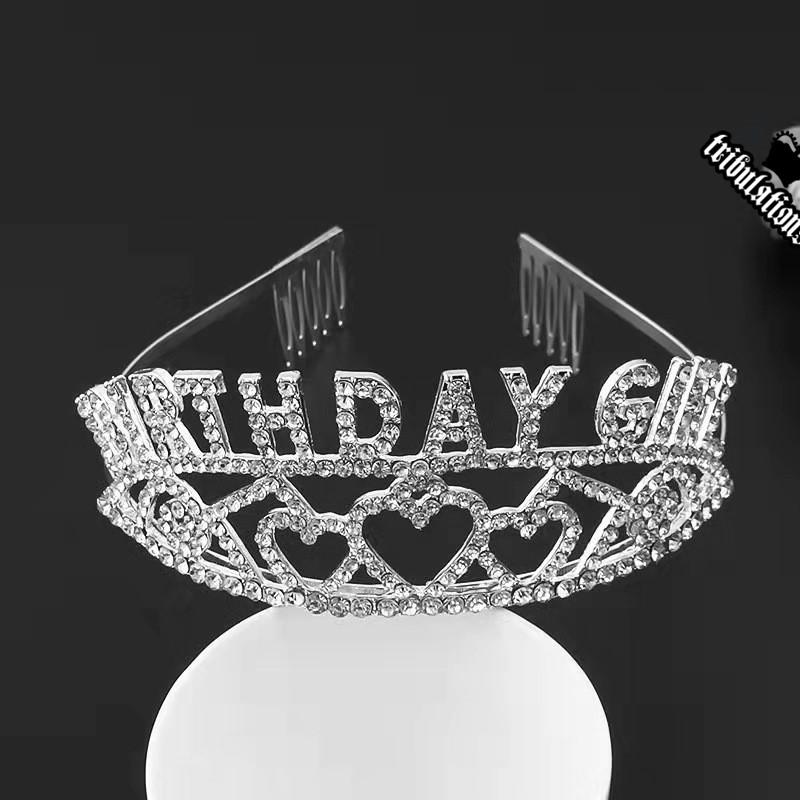 Rhinestone Birthday Queen Girl Queen Princess, Love Birthday Crown Shoulder Strap Party Supplies