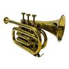 Музыкальная польская латунная труба Pocket Bugle Horn 3 Valve Мундштук Best for Gift