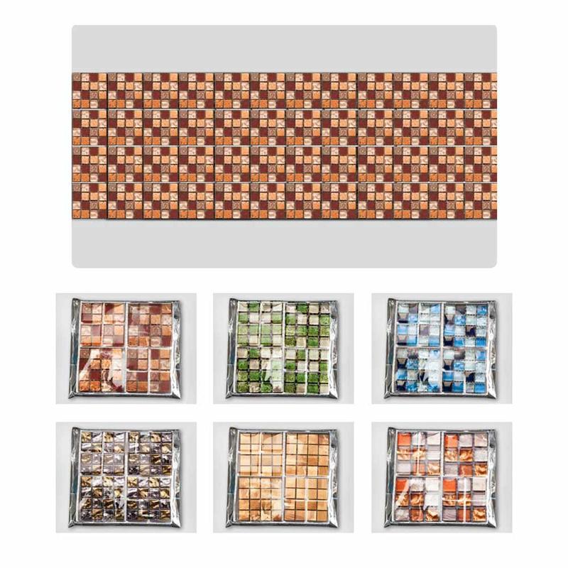 10см*10см/10шт 3D Мозаичная Самоклеящаяся Плитка Толстые Водонепроницаемые Обои Наклейки на Пол Сделай Сам Дом Кухня Ванная Декор