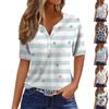 Women's T Shirt Tee Print Button Short Sleeve Daily Weekend Fashion Basic V- Neck Regular Top
