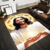 The radiant Jesus printed non-slip rug is suitable for use in the living room and bedroom sofas.