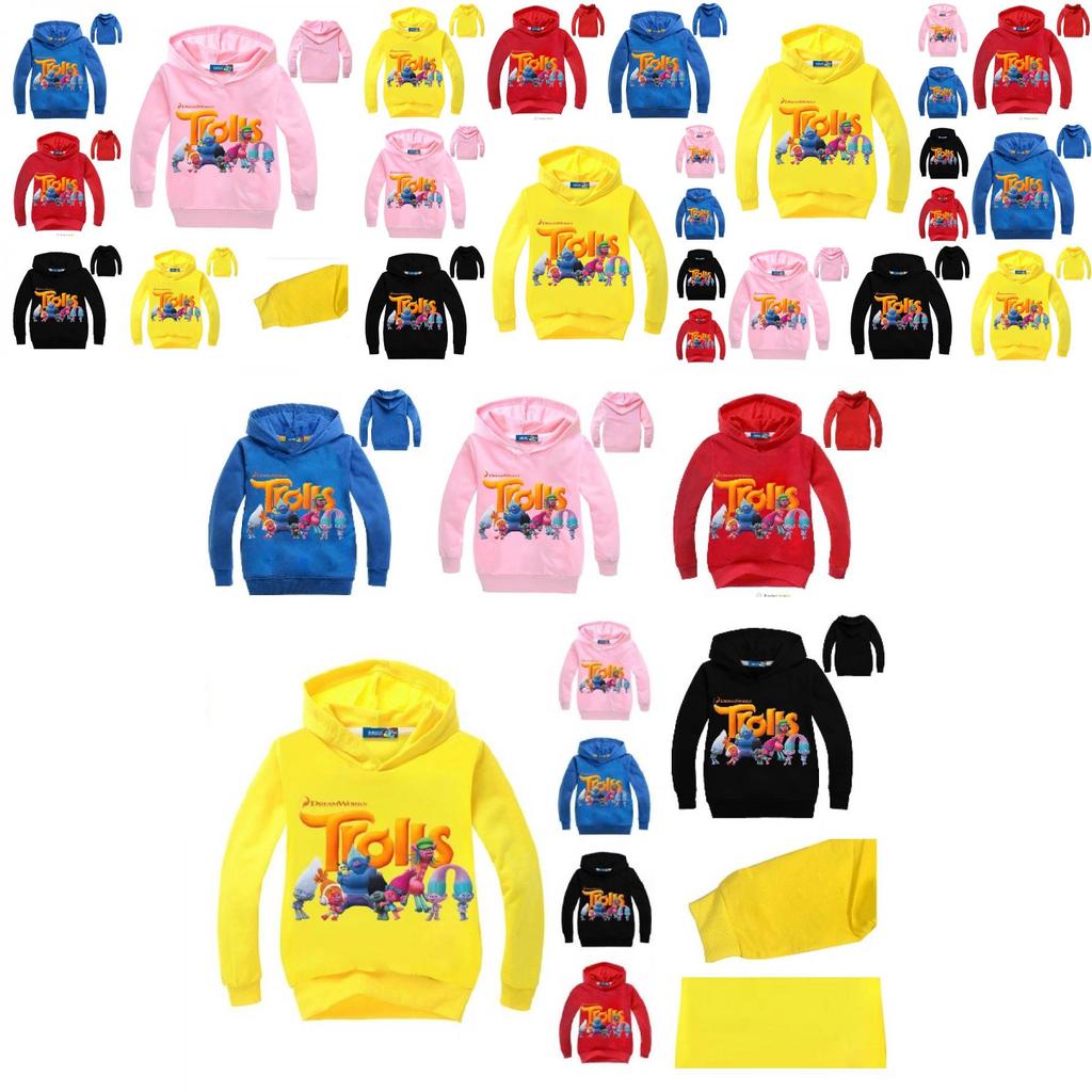 Толстовка с капюшоном Poppy Bobble из мультфильма Dreamworks Trolls для детей Мягкая и стильная хлопковая одежда
