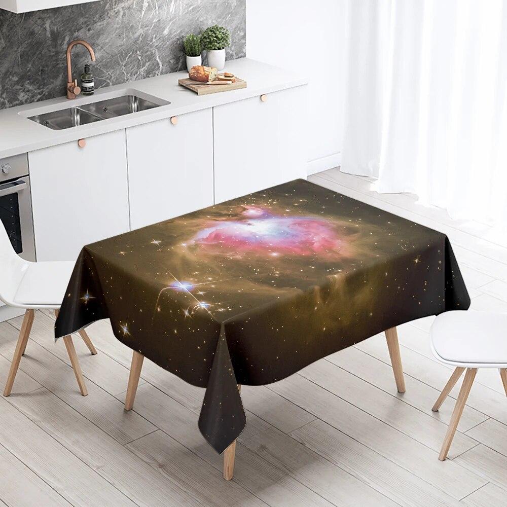 Mysterious Fantasy Space Starry Planet Tablecloth Salon Party Restaurant Decoration Antifouling Waterproof Home Table