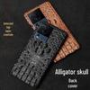 Кожаный чехол для iQOO Neo7 SE: Череп крокодила, получехол, гоночный дизайн