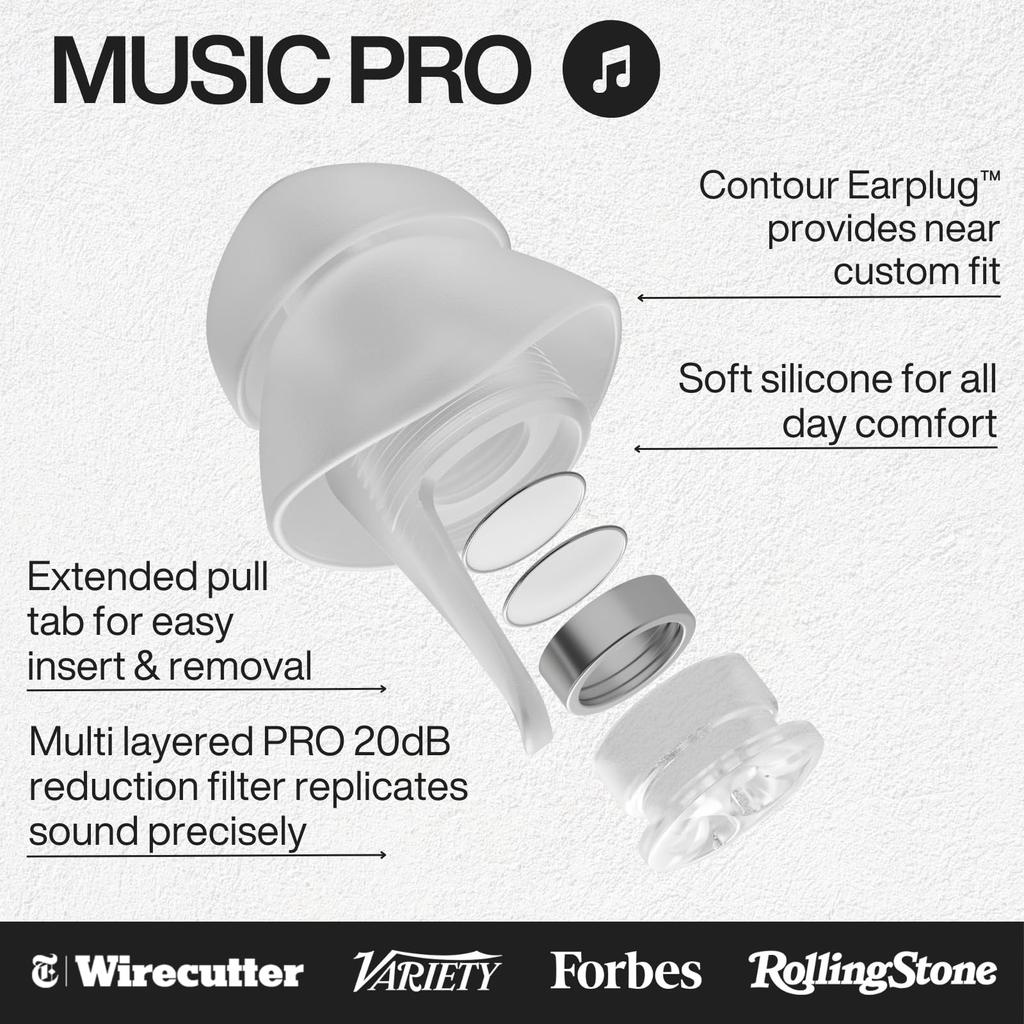 Беруши EarPeace Music PRO для прослушивания музыки в прямом эфире Легкие и безопасные 2 шт. из 6 Защита органов слуха во время концертов и высокий уровень звукоизоляции