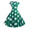 Женское платье с круглым вырезом и коротким рукавом, облегающее винтажное вечернее платье миди с высокой талией и круглым вырезом на талии в горошек