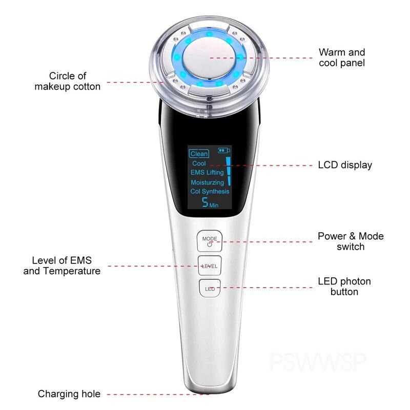 EMS Facial Massager Micro Current Face Lifting Device Skin Tighten Machine Wrinkle Removal Hot Cool Face Skin Care Beauty Device