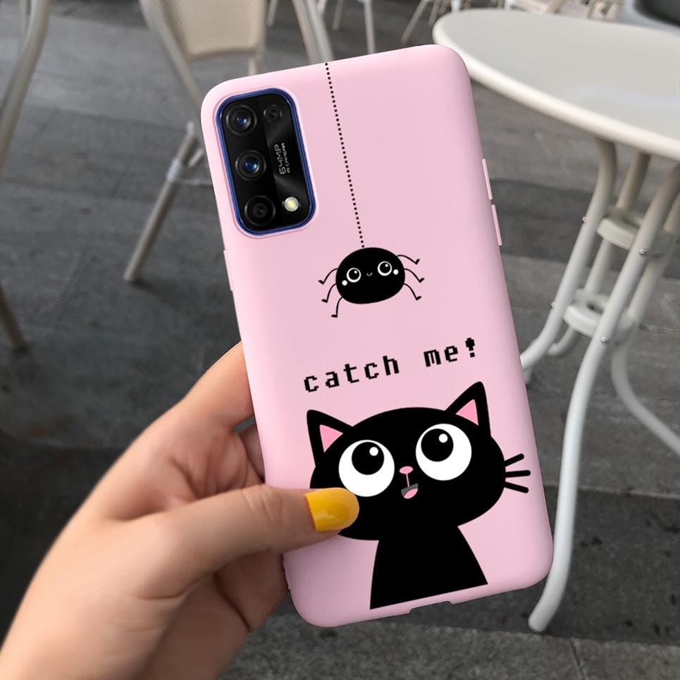 Couple Outfit Phone Case For OPPO Realme 6 Realme 7 Pro Case Cute Cat Soft Back Cover For Realme 6 Pro 7 Protective Bumper Cover