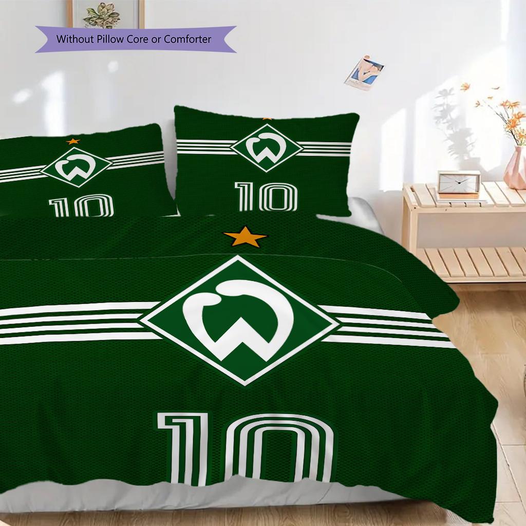 Постельное белье с узором SV Werder Bremen Комплект одеял Покрывало Наволочка Домашний Декор Подарок на День Рождения (1 пододеяльник + 2 наволочки, без наполнителя)