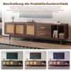 TV Ständer, Lowboard TV Board Schublade, Offene Staufächer, TV-Schrank Landhausstil Sideboard, Fernsehschrank Wohnzimmer Esszimmer, 190cm, Braun