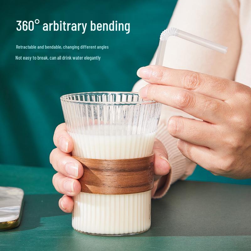 100 Одноразовых гибких и выдвижных соломинок для беременных, в индивидуальной упаковке, пластик, для домашнего использования детьми.