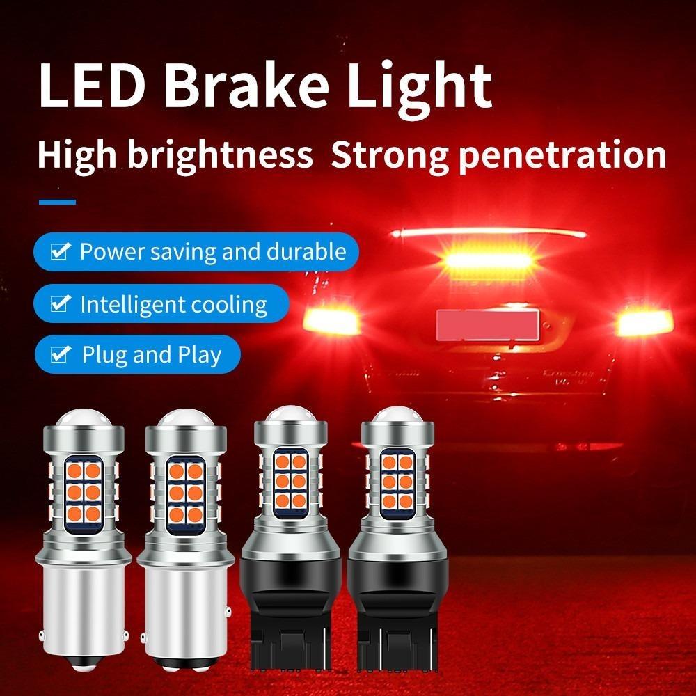 Super Bright 1156 P21W 1157 7440 7443 LED Brake Light Bulbs with Aluminum Body, 27 Pcs 3030 SMD for Car Tail Stop Lights