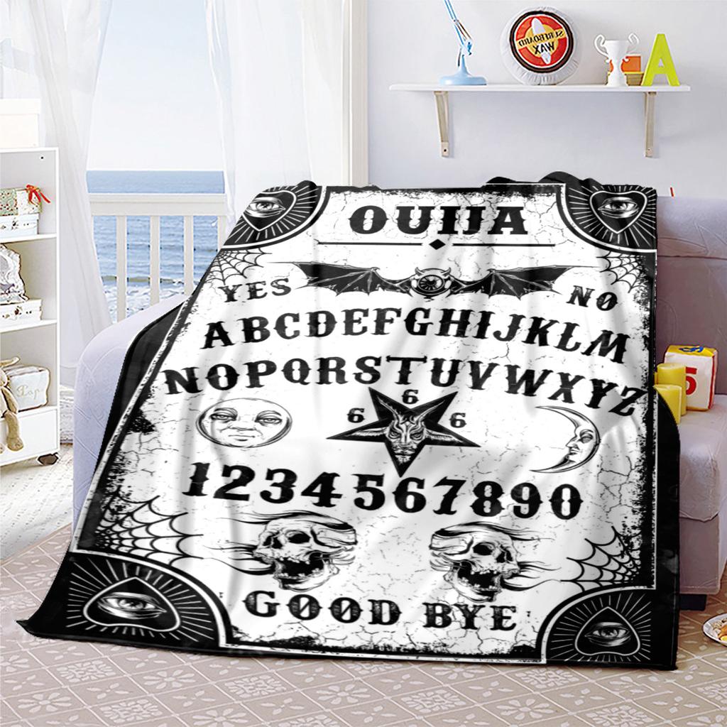 1PC Spirit Board Ouija Print Plush Blanket Perfect All Seasons Soft Comfortable Sofa Office Travel Festive Gift