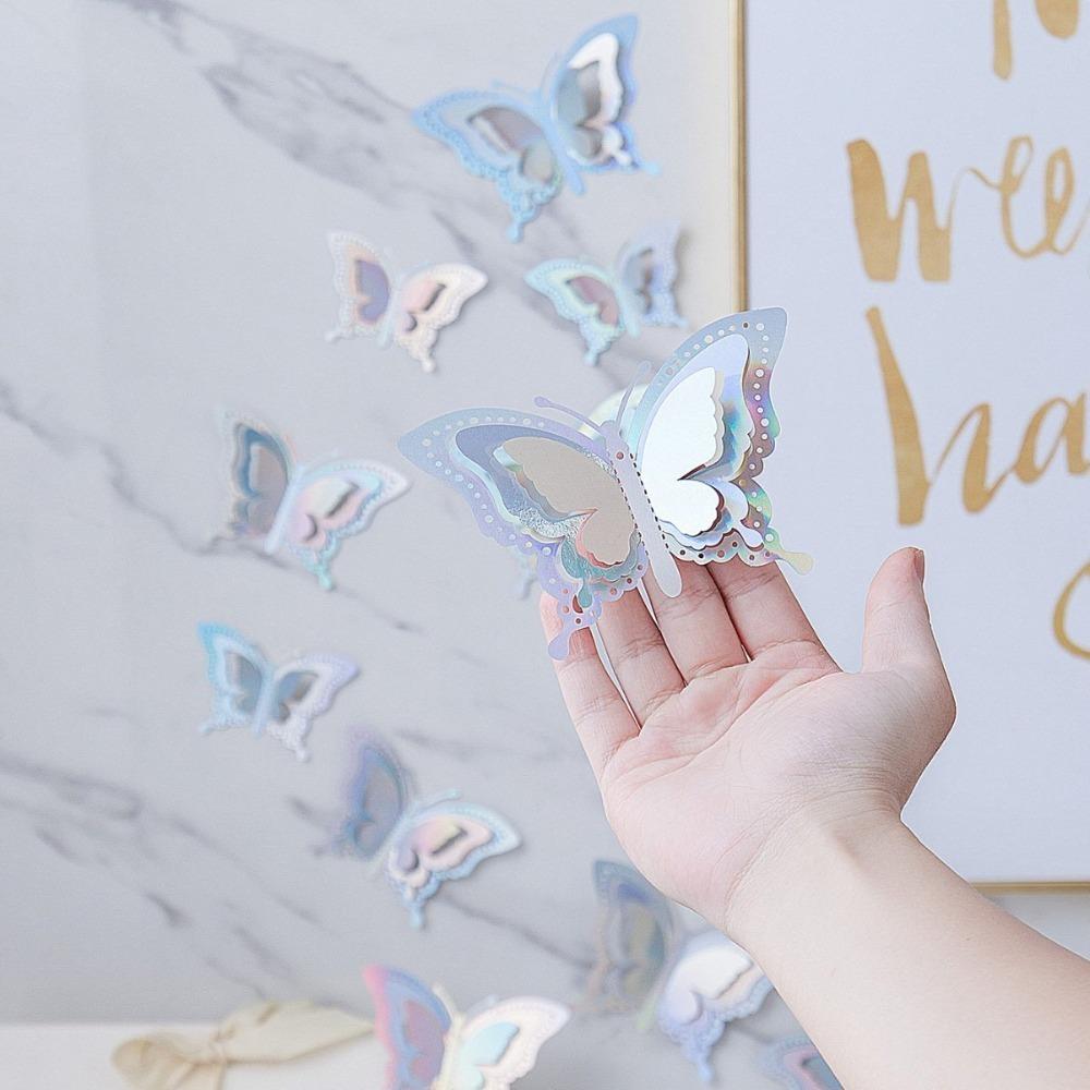 12pcs 3D Butterfly Wallpaper Self Adhesive Decal New Butterfly Wall Stickers Festival Decoration