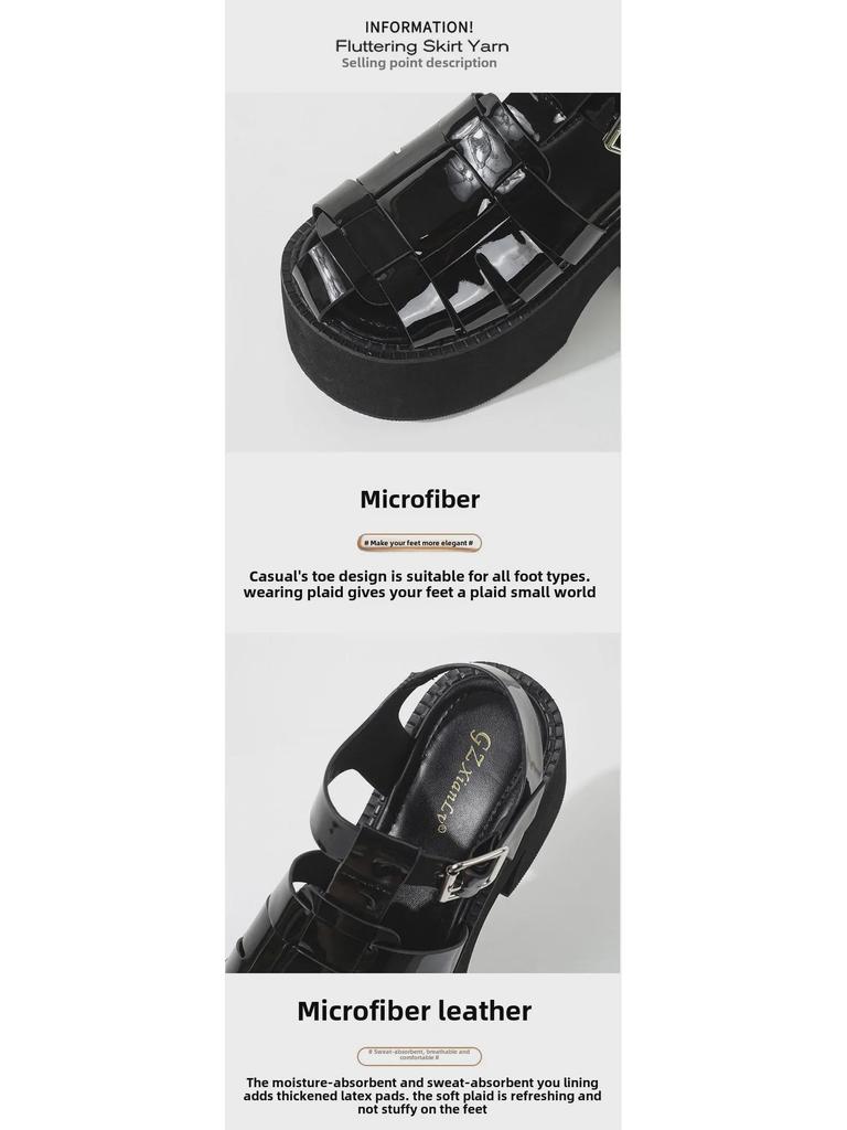 2025 Летние водонепроницаемые римские сандалии на толстой платформе 11 см с высоким каблуком для широких ног