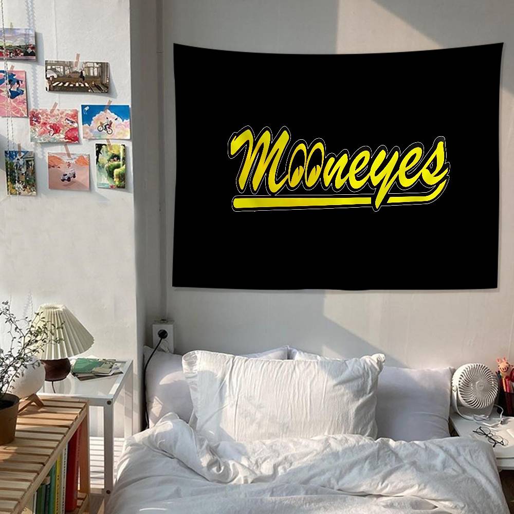 Настенный гобелен с принтом Mooneyes, большой, для подвешивания, Таро, Хиппи, настенные коврики, общежитие, дешевый, настенное украшение в стиле хиппи