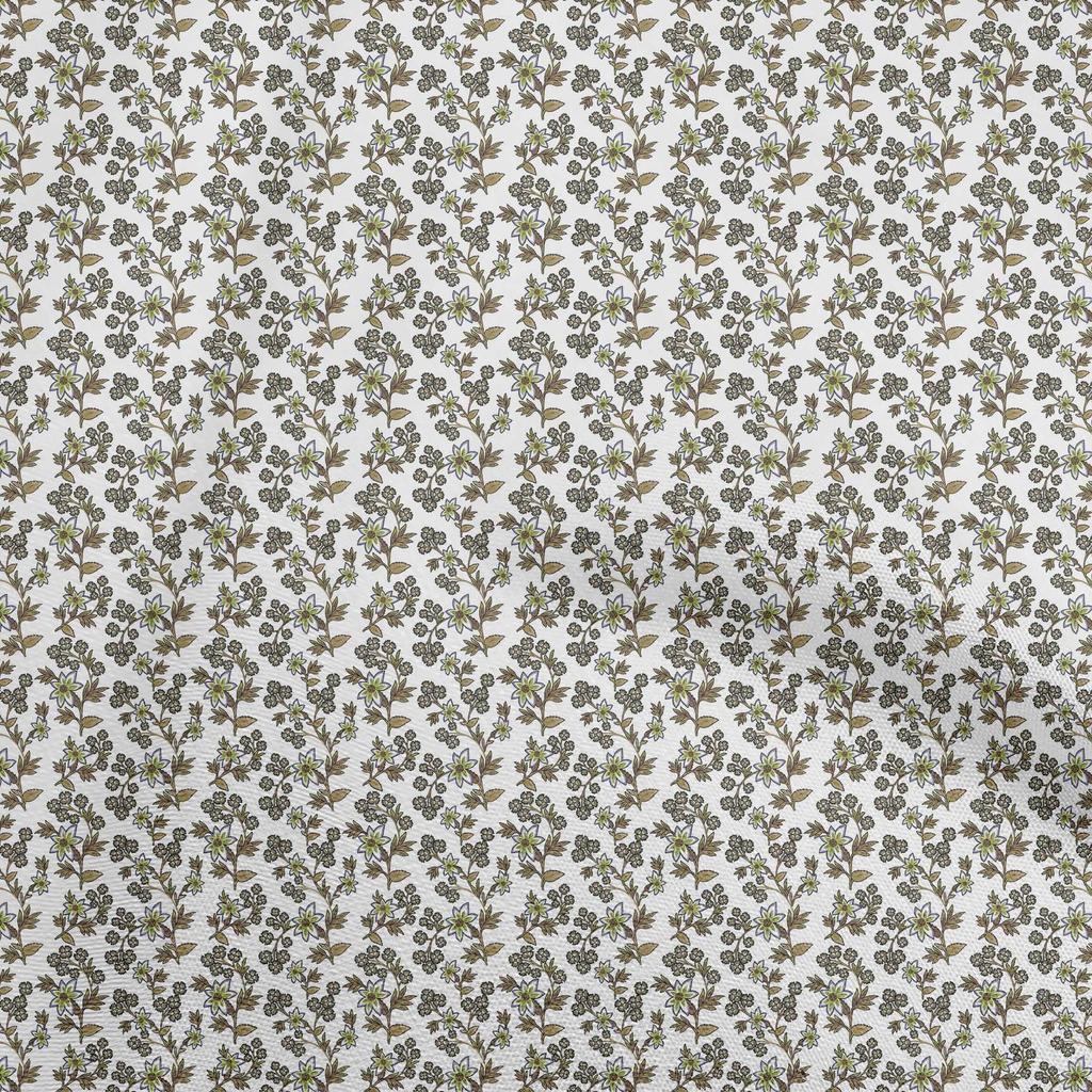 oneOone Cotton Flex Light Gray Fabric Floral Fabric For Sewing Printed Craft Fabric By The Yard 40 Inch