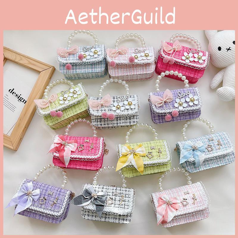 Childrens Korean Cute Mini Bag With Cotton Material And Playful Butterfly Or Flower Detailing