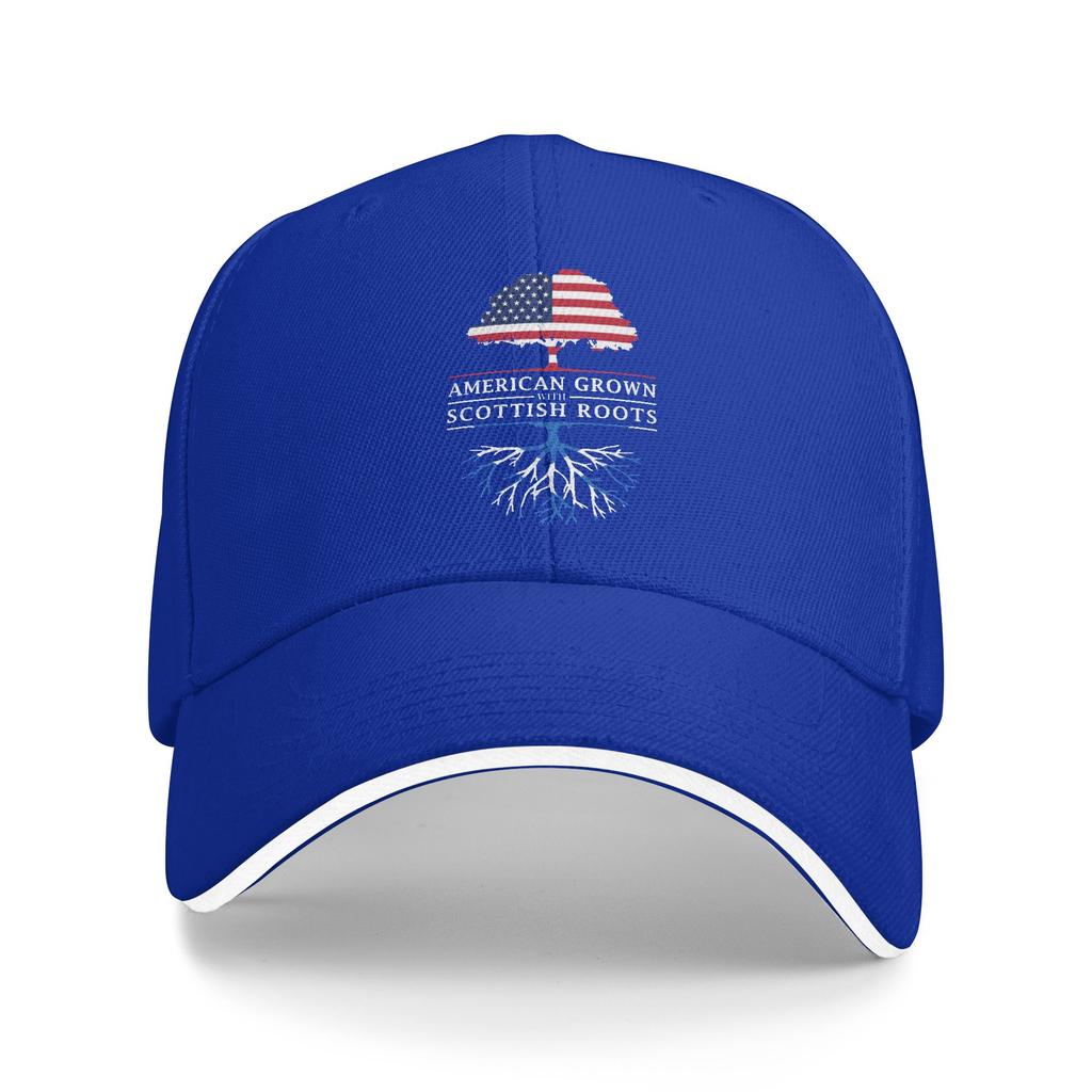 Summer Casual Baseball Cap American Grown with Scottish Roots   Scotland Design Outdoor Sports Hip Hop Hats Unisex Snapback Cap