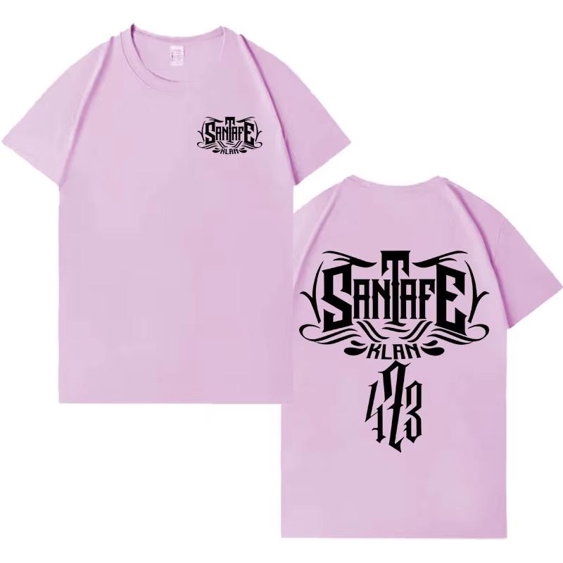 Santa Fe Klan Merch 2026 summer Print Short Sleeve Tee Shirt Unisex Fashion Pop Music pure Cotton CrewNeck Casual Gothic Top