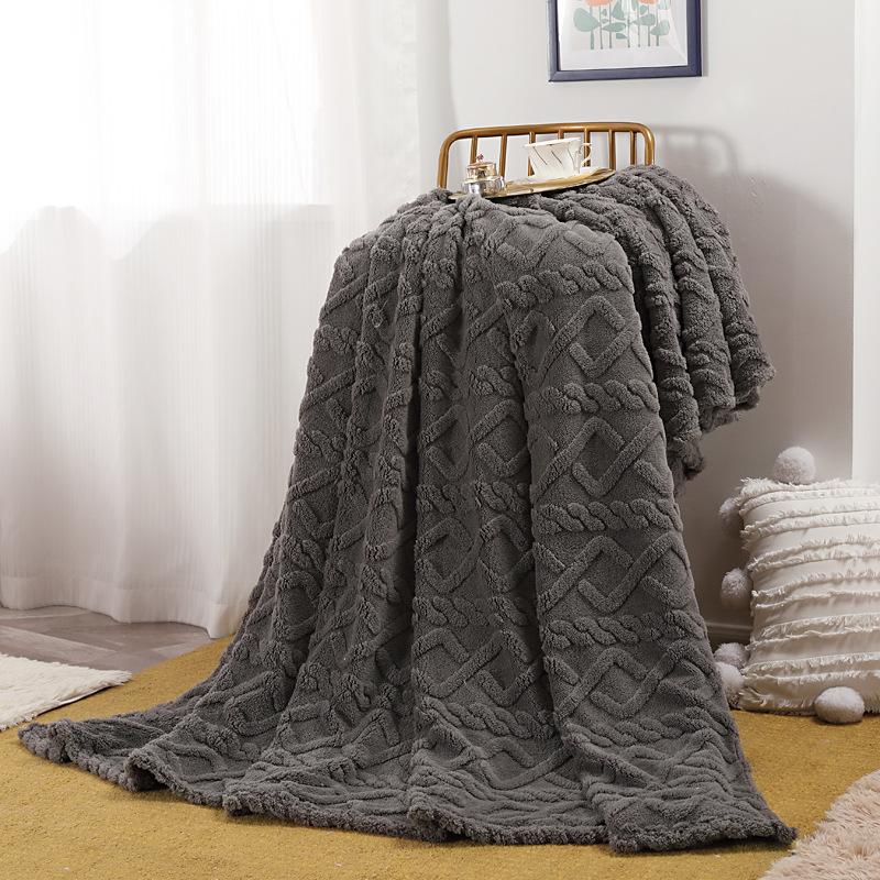 Single Layer Tower Skin Velvet Solid Color Blanket for Home Use, Simple Office Nap Blanket, Air Conditioning Blanket, Cover Blanket, Blanket
