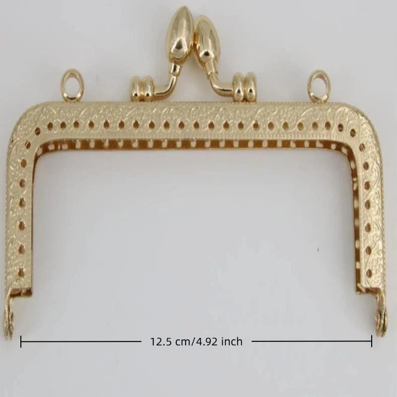 1Pcs 8.5-20Cm Metal Gold Embossed Bag Handle Purse Frame Kiss Clasp For Women'S Handbag Wallet Diy Handmade Bags Accessories