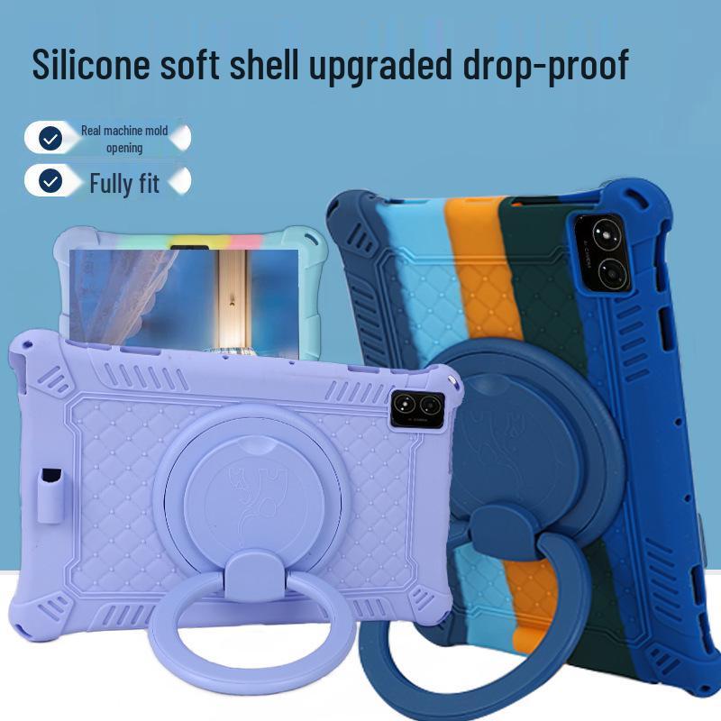 Rotatable Leather-Texture Silicone Case for Teclast T40 5G Tablet, Anti-Drop Protection